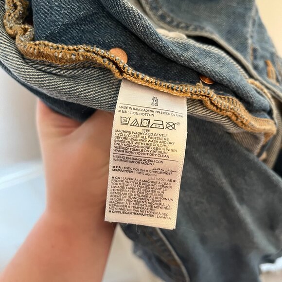 Share Old Navy XL Denim Overall Romper Shorts Y2K 90s Bib Carpenter 100% Cotton - Picture 8 of 11